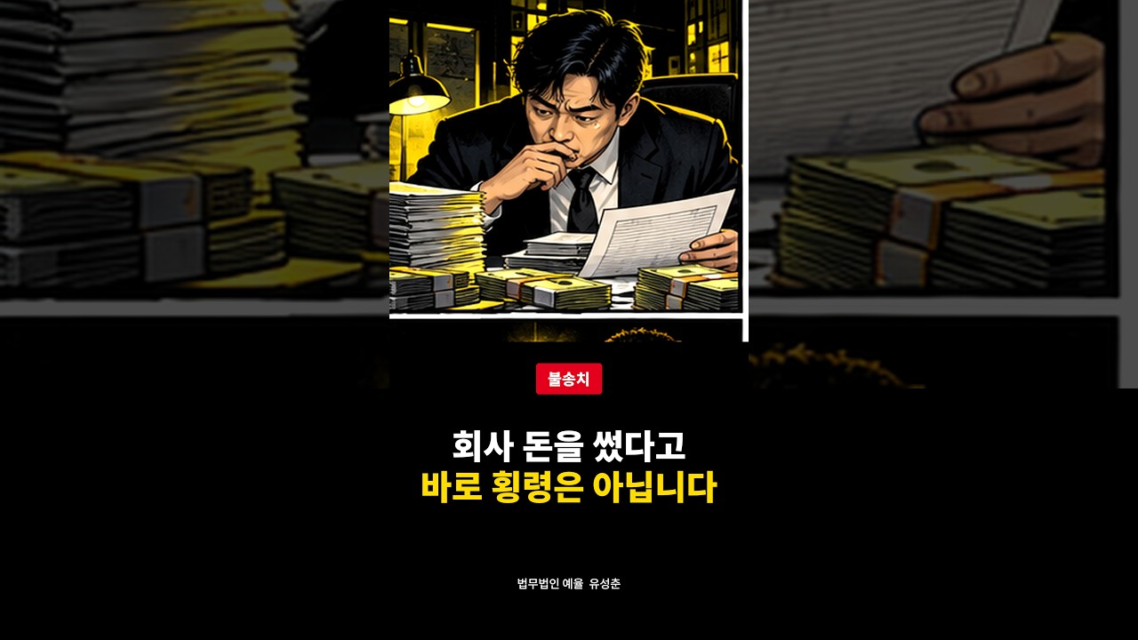 회사 돈을 썼다고 바로 횡령은 아닙니다 영상 썸네일